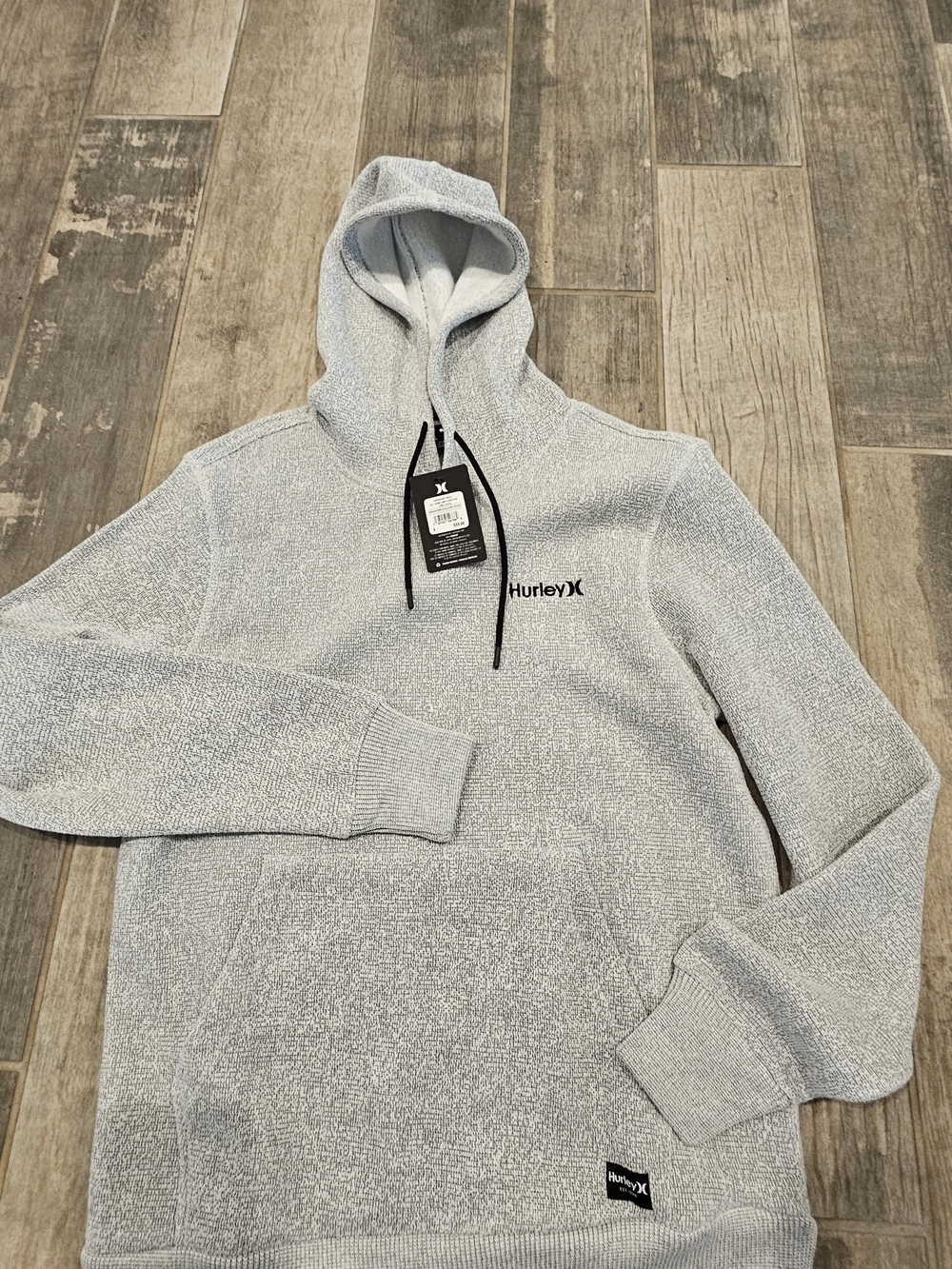 Hurley Men’s Light Gray Crewneck Hooded Pullover